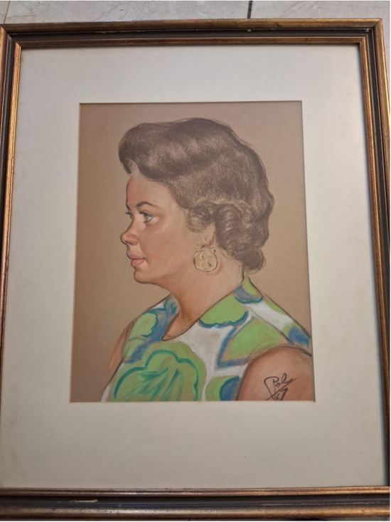 Unbranded Other - Vintage pastel portrait mcm signed